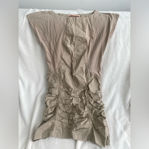 COTTON TAUPE NUDE DRESS - Picture 2 of 5